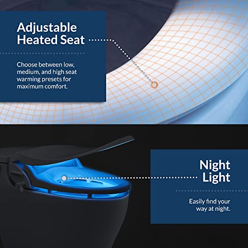 Bio Bidet Slim Two Electric Bidet Toilet Seat Round, Warm Water, Heated Seat, Night Light, Front and Rear Wash, Wireless Remote Control, White