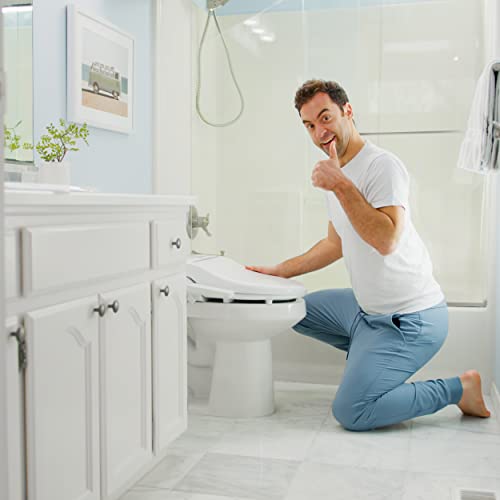 BidetMate 1000 Series Electric Bidet Heated Smart Toilet Seat with Heated Water, Side Control Panel, and Warm Air Dryer - Adjustable and Self-Cleaning - Multiple Wash Settings - Elongated