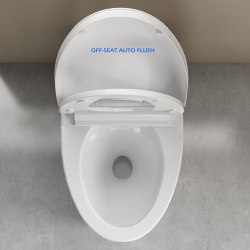 Smart Bidet Toilet with Heated Seat, Modern One Piece Tankless Toilet with Auto Flush, Foot Sensor Flush, Power Outage Flush, IPX4 Waterproof, LED Nightlight, Soft Close.