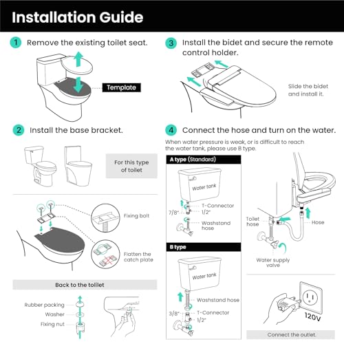 VOVO VB-4000SE Electric Smart Bidet Toilet Seat with Dryer, Heated Toilet Seat, Warm Water, Deodorization, LED, Full Stainless-steel Nozzle - White, Elongated, 3 Year Warranty