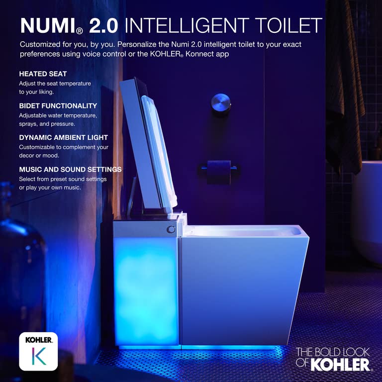 Kohler 30754-PA-HB1 K-30754-PA-HB1 NUMI 2.0 Comfort Height Smart Toilet, Honed Black
