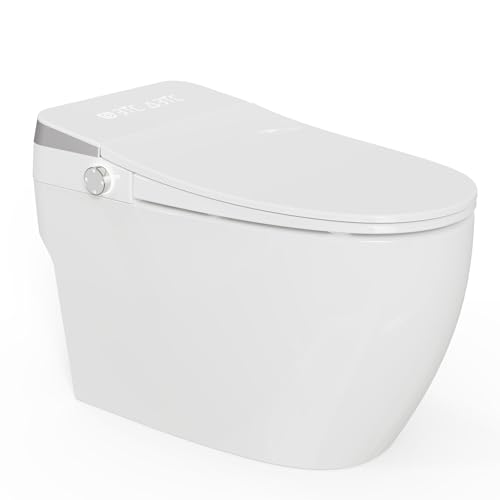 Superflo Smart Toilet with Bidet Built In - Remote Control, Smart Bidet Toilets-Heated Seat/Warm Water/Air Drying/Led Night Light, Smart Toilet Bidet For Smart Bathroom Comfort