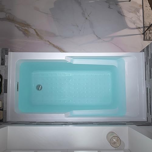 WOODBRIDGE 60" Acrylic Rectangular Alcove Soaking Bathtub in White with Right Drain, Brushed Nickel Pop-Up Drain Included BA6030R
