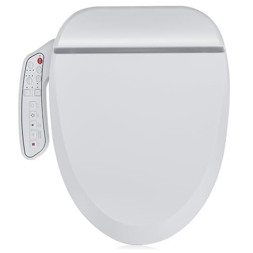 ZMJH ZMA102 Bidet Toilet Seat, Elongated Smart Unlimited Warm Water, Vortex Wash, Electronic Heated, Warm Air Dryer, Rear and Front Wash, LED Light, Need Electricity, White, (Elongated)