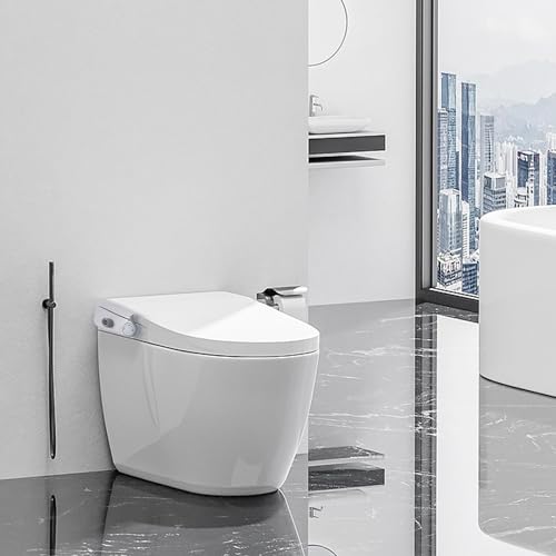 UYXMTPY Elongated Electronic Bidet Toilet Seat with Wireless Remote Control,Heated Toilet Seats Smart Bidet, Warm Air Dryer,Temperature Controlled Wash and Soft-close Functions (TE001-116)