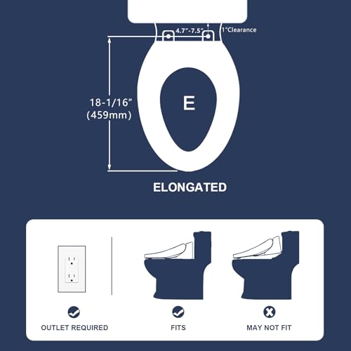 ZMJH ZMA210S Electronic Smart Bidet Toilet Seat,Self Cleaning Hydroflush,Hybrid Heating,Heated Dryer,Nightlight,Vortex Wash, remote control,White (Elongated ZMA210S)
