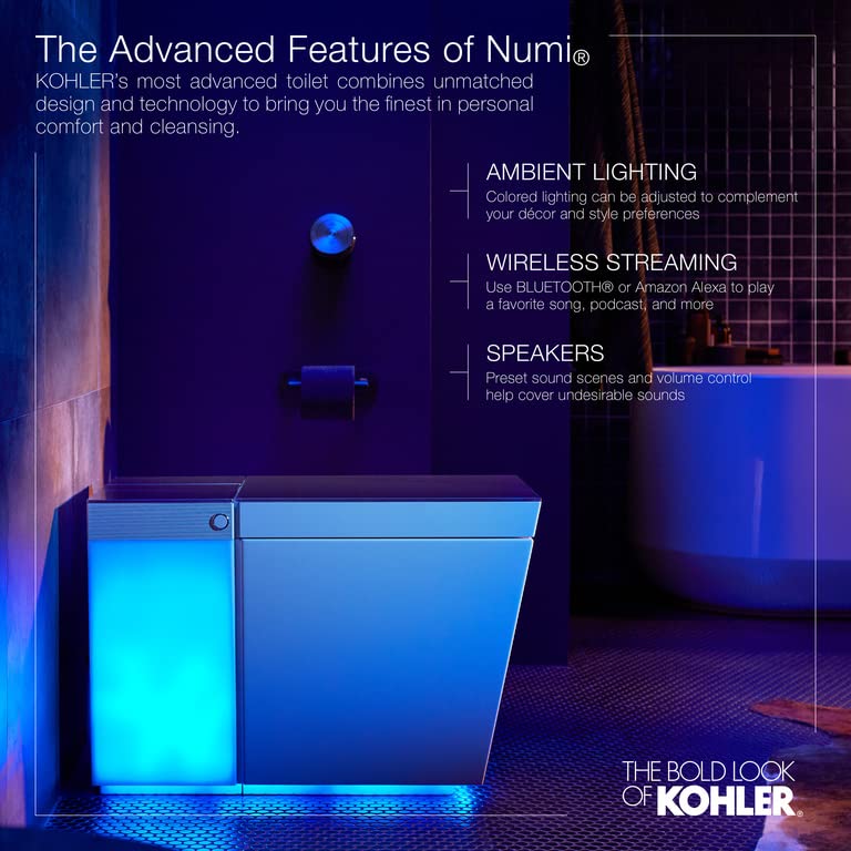 Kohler 30754-PA-HB1 K-30754-PA-HB1 NUMI 2.0 Comfort Height Smart Toilet, Honed Black