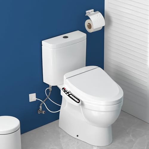 Combier CMA102 Bidet Toilet Seat, Elongated Smart Unlimited Warm Water, Vortex Wash, Electronic Heated, Warm Air Dryer, Rear and Front Wash, LED Light, Need Electricity(Elongated)