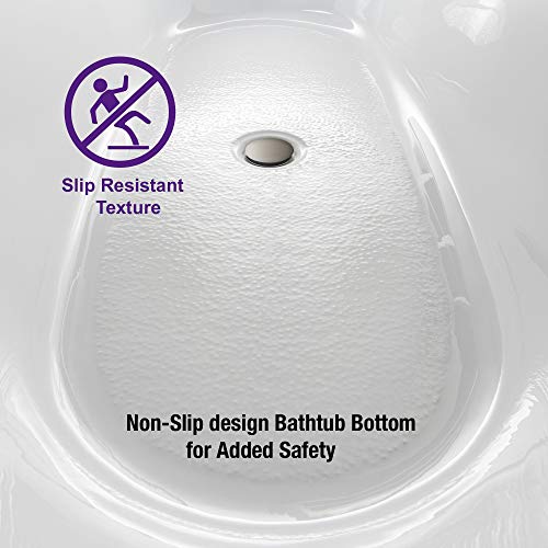 WOODBRIDGE 59" Acrylic Freestanding Bathtub Contemporary Soaking Tub with Brushed Nickel Overflow and Drain B0014B,White
