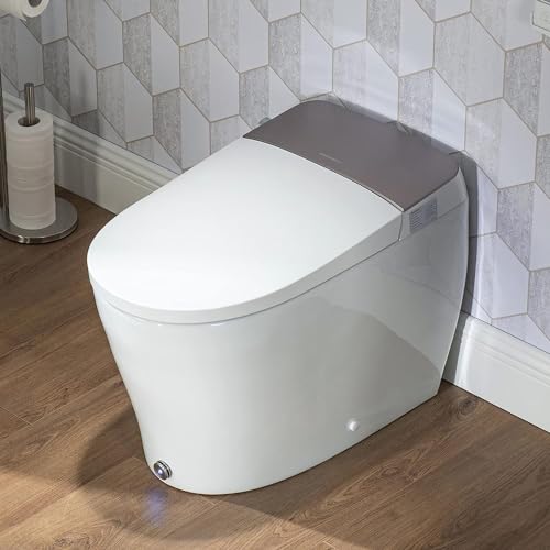 Casta Diva Smart Toilet with Bidet Built-in, Auto Open/Close/Flush, 1.28GPF Tankless Bidet Toilet for Bathrooms, Modern Toilets with Remote Control