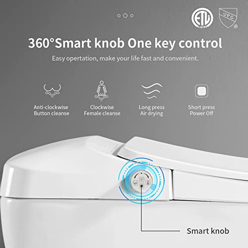 Simple Project Smart Toilet Bidet, One-piece Bidet Toilet With Warm Air Drying & Heated Bidet Seat | Modern Smart Toilet Built-in Bidet With Led Nightlight
