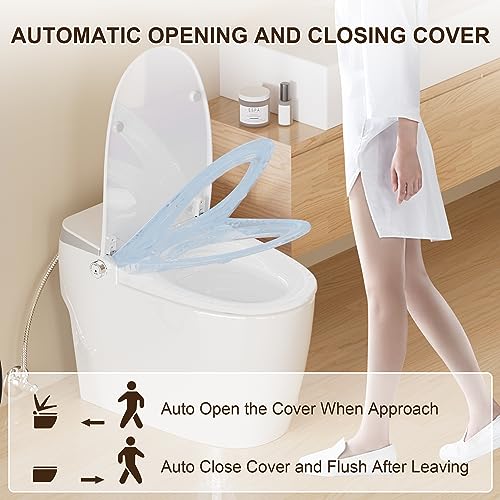 Superflo Smart Toilet with Bidet Built In - Remote Control, Smart Bidet Toilets-Heated Seat/Warm Water/Air Drying/Led Night Light, Smart Toilet Bidet For Smart Bathroom Comfort