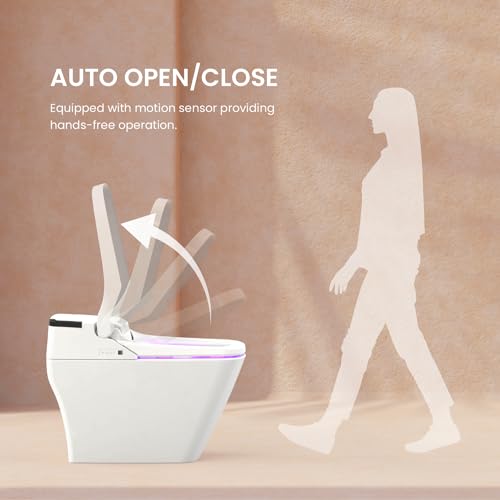 VOVO TCB-090SA Smart Bidet Toilet, One Piece Integrated Toilet with bidet built-in, Auto Open/Close Lid, Auto Dual Flush, Heated Seat, Made in Korea - Elongated