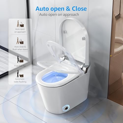 G7Pro Premium Smart Toilet: Fully Automated Bidet, Heated Seat, Tankless Design, LED Night Light and Foot Sensor Technology, Remote Control — Elevate Your Smart Home Experience