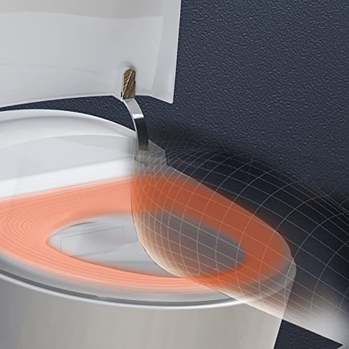 HOROW Heated Toilet, Modern Smart Toilet, Upgraded Self Cleaning One Piece Toilet with Warm Elongated Seat, White Tankless Toilet with Blackout Flush