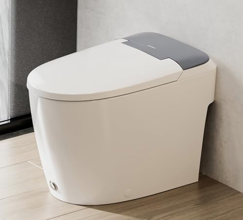 CASTA DIVA CD-W10V Non-electric One Piece Elongated Bidet Toilet for Bathroom, Built-in Air Pressure-Assisted System for Power Flush,Footkick Flush,Soft Open and Close, 1.0GPF