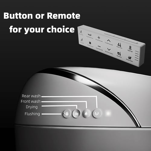 ELLAI Luxury Smart Toilet with Bidet Built In, ADA Bidet Toilet with Remote Control,Elongated Japanese Toilet with Automatic Opening/Auto Flush/Deodorization/Heated Seat/Warm Water/Air Drying