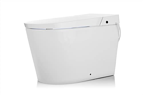 ALPHA BIDET UXT Pearl Bidet Toilet Combination | 1.28GPF Smart Toilet w/Next Gen Bidet | ADA Chair Height | Automatic Lid and Seat | Automatic Flushing | Endless Warm Water | 3 Year Warranty