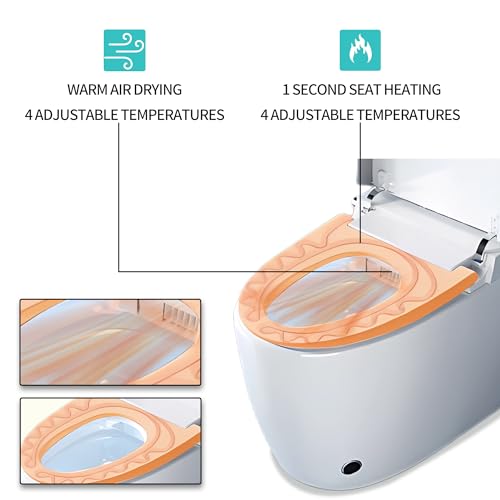 OPPAIV smart toilet with bidet built in One-piece Bidet Toilet Seat,Foot Sensor Flushing, Heated Seat and Multi-Functional Remote Control Night Light,LED Display