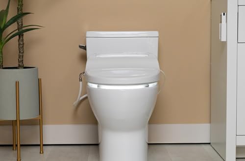 ALPHA BIDET JX2 Elongated Bidet Toilet Seat, White, Endless Warm Water, NEW* Bowl Mist, LED Light, Quiet Operation, Wireless Remote, Stainless Steel Nozzle, Sittable Lid, 3 Year Warranty