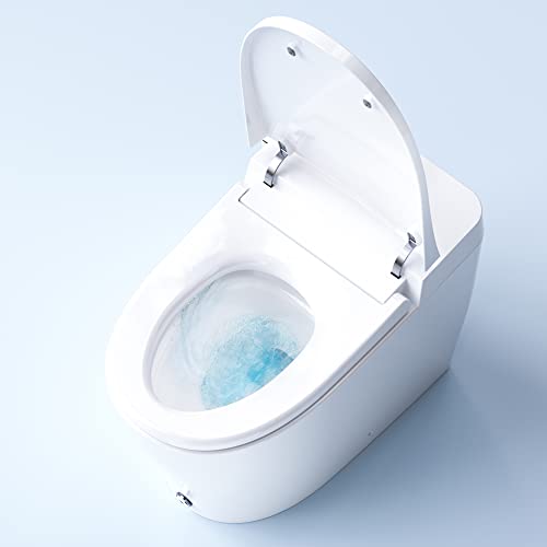 HOROW Upgraded Integrated Smart Toilet, Premium Automatic Power Flush One Piece Toilets with Power Flush Core & Intelligent Chip Built in, Heated Bidets Seat with Instant Warm Water