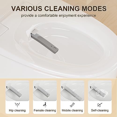 Superflo Smart Toilet with Bidet Built In - Remote Control, Smart Bidet Toilets-Heated Seat/Warm Water/Air Drying/Led Night Light, Smart Toilet Bidet For Smart Bathroom Comfort