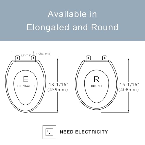 ZMJH ZMA102 Bidet Toilet Seat, Elongated Smart Unlimited Warm Water, Vortex Wash, Electronic Heated, Warm Air Dryer, Rear and Front Wash, LED Light, Need Electricity, White, (Elongated)