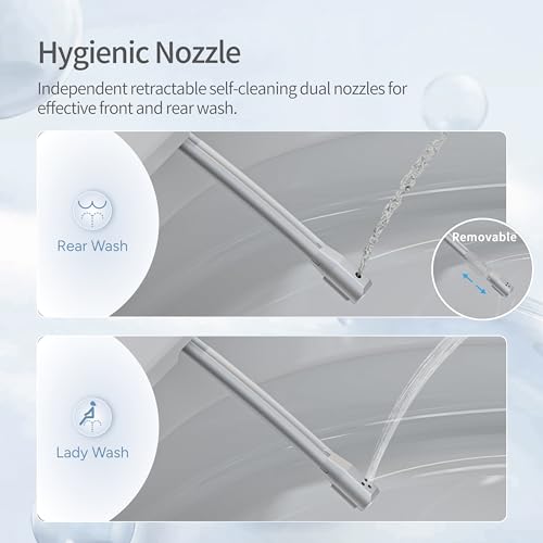 CASTA DIVA CD-W10V Non-electric One Piece Elongated Bidet Toilet for Bathroom, Built-in Air Pressure-Assisted System for Power Flush,Footkick Flush,Soft Open and Close, 1.0GPF
