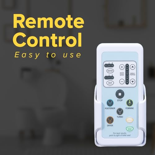 SmartBidet SB-1000 Electric Bidet Seat for Elongated Toilets with Remote Control- Electronic Heated Toilet Seat with Warm Air Dryer and Temperature Controlled Wash Functions
