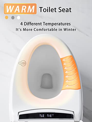 Intelligent Toilets,Smart Toilets,Automatic Flip,Heating,Rinsing,Drying,Cleaning,Temperature Adjustable,Waterproof Protection.Easy Installation. (8)