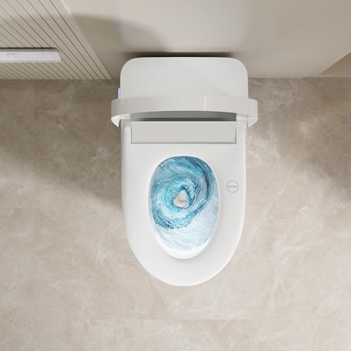 ELLAI Smart Toilet ADA Height Tankless Elongated Bidet Toilet with Auto Flush, One Piece Toilet with Bidet Build in Heated Seat and Multi-Function Remote Control in White