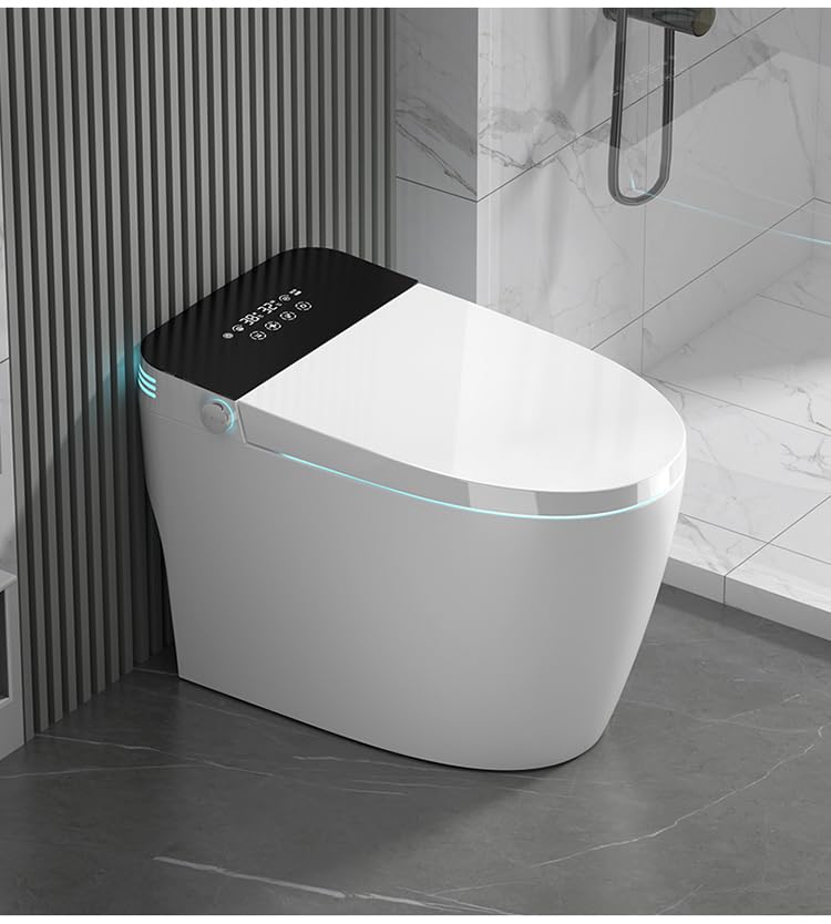 OPPAIV smart toilet with bidet built in One-piece Bidet Toilet Seat,Foot Sensor Flushing, Heated Seat and Multi-Functional Remote Control Night Light,LED Display