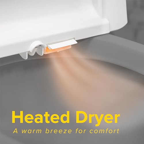 SmartBidet SB-1000 Electric Bidet Seat for Elongated Toilets with Remote Control- Electronic Heated Toilet Seat with Warm Air Dryer and Temperature Controlled Wash Functions