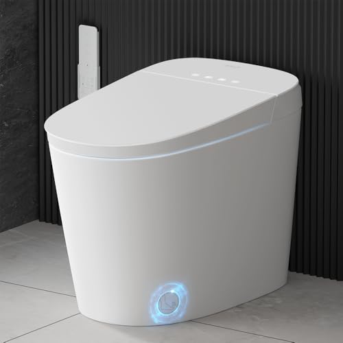 EPLO Smart Toilet Bidet with Tank Built In,Auto Open Close Lid,ADA Comfort Height,Dual Auto Flush,Foot Sensor Operation,Heated seat,LED Display,Modern Elongated One Piece Bidet Toilets Combo U8PRO