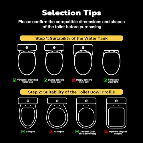 VIVOHOME Smart Heated Bidet Toilet Seat with Self-Cleaning Nozzle for Rear and Front Cleansing, Warm Air Dryer with Adjustable Temperature Settings, Soft Close Lid, Nightlight