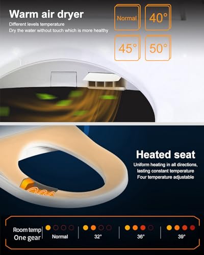 Homary Modern Small Smart Toilet Bidet, Floor Mounted Automatic Toilets for Bathroom, One-Piece Elongated Inteligente Toilet with Auto Flush,Heated Seat, Warm Water, Self Cleaning