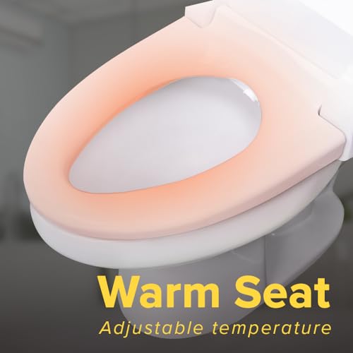 SmartBidet SB-1000 Electric Bidet Seat for Elongated Toilets with Remote Control- Electronic Heated Toilet Seat with Warm Air Dryer and Temperature Controlled Wash Functions