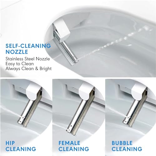 Bejoan Z1 Elongated Smart Toilet Seat, Unlimited Warm Water, Vortex Wash, Electronic Heated,Warm Air Dryer,Bidet Seat,Rear and Front Wash, LED Light, Quite Operation, Need Electrical,White