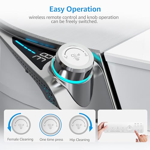 G7Pro Premium Smart Toilet: Fully Automated Bidet, Heated Seat, Tankless Design, LED Night Light and Foot Sensor Technology, Remote Control — Elevate Your Smart Home Experience