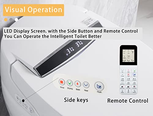 Intelligent Toilets,Smart Toilets,Automatic Flip,Heating,Rinsing,Drying,Cleaning,Temperature Adjustable,Waterproof Protection.Easy Installation. (8)