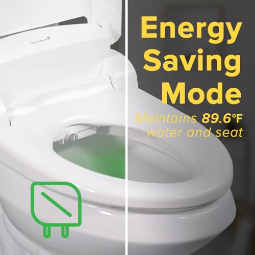SmartBidet SB-1000 Electric Bidet Seat for Elongated Toilets with Remote Control- Electronic Heated Toilet Seat with Warm Air Dryer and Temperature Controlled Wash Functions