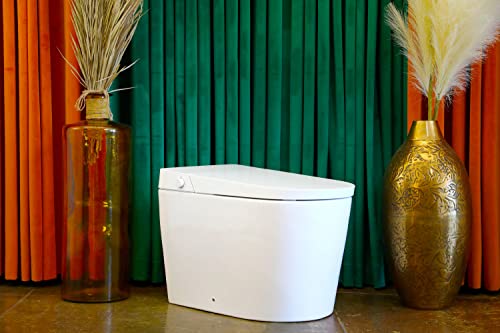 ALPHA BIDET UXT Pearl Bidet Toilet Combination | 1.28GPF Smart Toilet w/Next Gen Bidet | ADA Chair Height | Automatic Lid and Seat | Automatic Flushing | Endless Warm Water | 3 Year Warranty