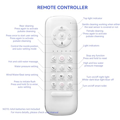 Smart Toilet with Bidet Built in, Bidet Toilet with Heated Seat, Automatic Flush, Dryer, Night Light, Digital Display