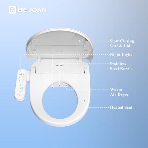 Bejoan Z1 Elongated Smart Toilet Seat, Unlimited Warm Water, Vortex Wash, Electronic Heated,Warm Air Dryer,Bidet Seat,Rear and Front Wash, LED Light, Quite Operation, Need Electrical,White
