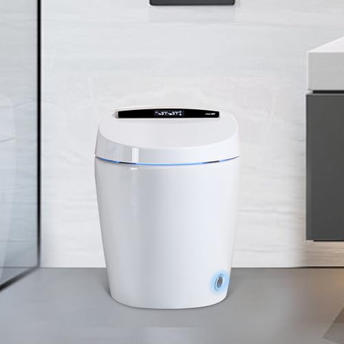 Smart Toilets for Bathrooms, Smart Toilets with Heated Bidet Seat, Luxury Smart Toilet with Automatic Flush and Foot Feel Flush, Portable Bidet toilet with Dryer and Warm Water, White