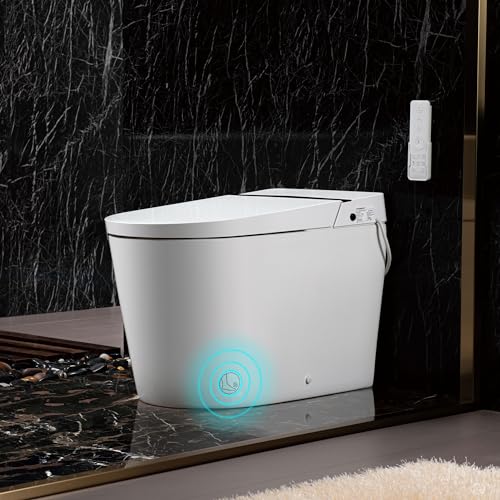 WOODBRIDGE Smart Bidet Toilet,Auto Open & Close,Foot Sensor Operation,Auto Flush,Heated Seat,Tankless One Piece Elongated Toilet,T-0099