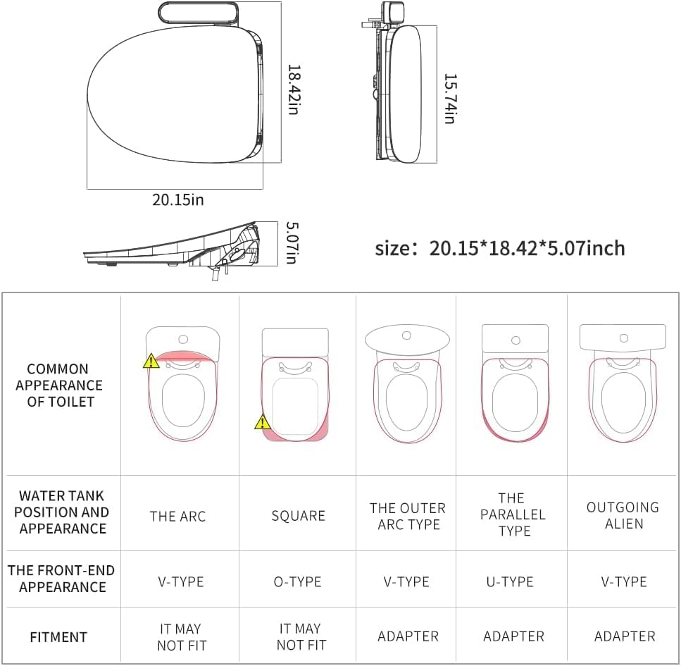 Bejoan Z1 Elongated Smart Toilet Seat, Unlimited Warm Water, Vortex Wash, Electronic Heated,Warm Air Dryer,Bidet Seat,Rear and Front Wash, LED Light, Quite Operation, Need Electrical,White