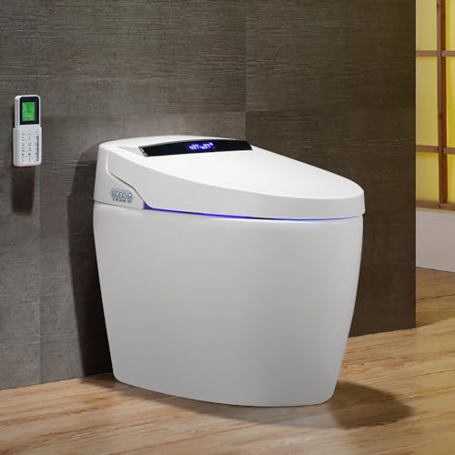 Homary Modern Smart Toilet Bidet, One-Piece 1.27 GPF Toilet Intelligent Elongated Toilet Auto Flush, Foot Sensor Operation, Heated Seat, Warm Water and Dry, Air Dryer, Digital Display