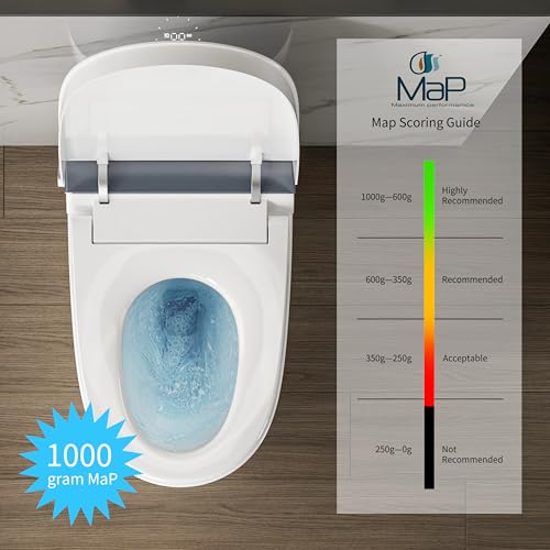 CASTA DIVA CD-U010 Smart Toilet with Bidet Built in, Auto Open & Close, Elongated Heated seat,Foot Sensor Flush,Built in Tank with Powerful Flush,LED Display, Warm Water Wash, Dryer,Night Light