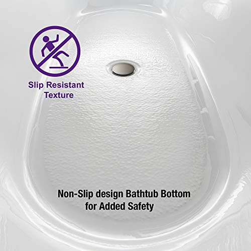 WOODBRIDGE 59" Acrylic Freestanding Bathtub Contemporary Soaking White Tub with Brushed Nickel Overflow and Drain,B0014 -B/N-Drain &O